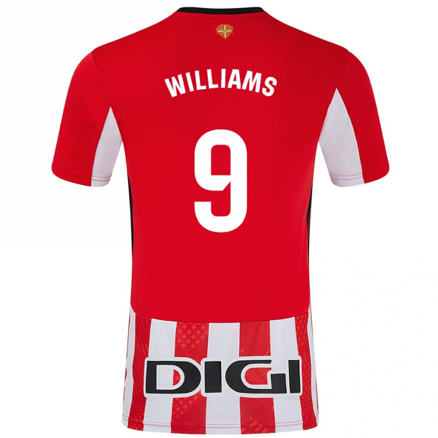 Kids Football Iñaki Williams #9 Red White Home Jersey 2024/25 T-Shirt Za