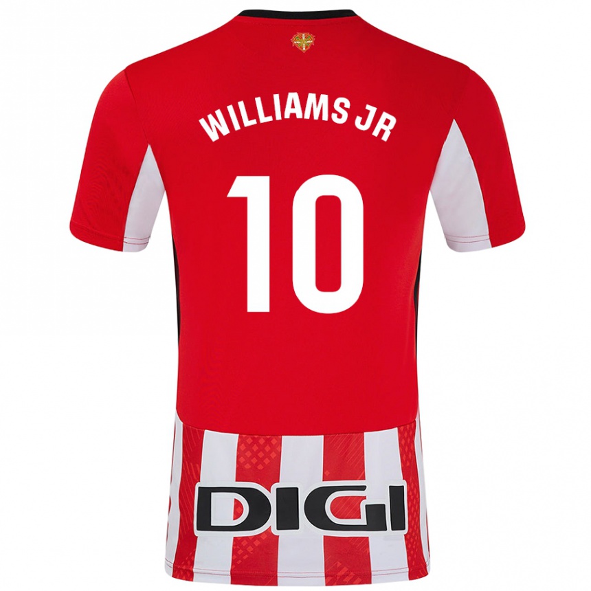 Kids Football Nico Williams #10 Red White Home Jersey 2024/25 T-Shirt Za