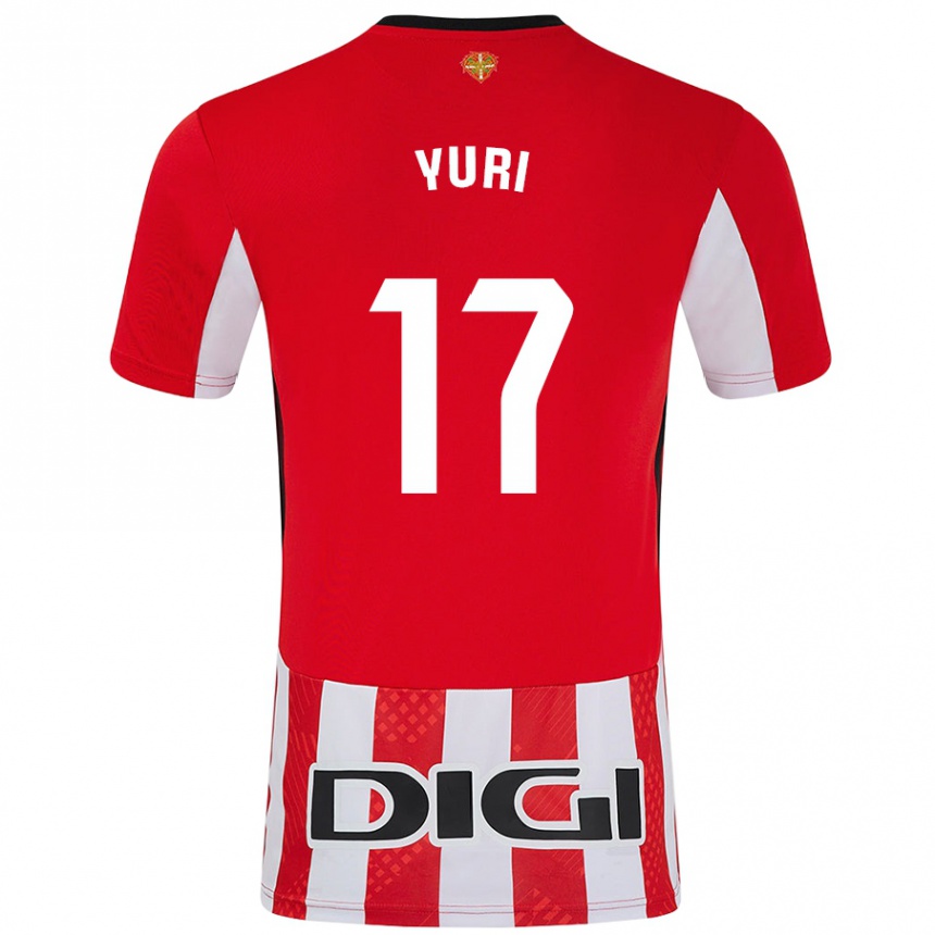 Kids Football Yuri Berchiche #17 Red White Home Jersey 2024/25 T-Shirt Za