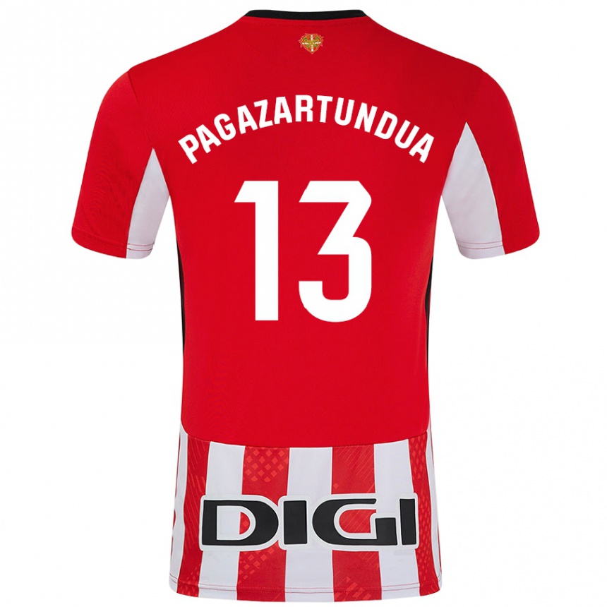 Kids Football Iker Pagazartundua #13 Red White Home Jersey 2024/25 T-Shirt Za