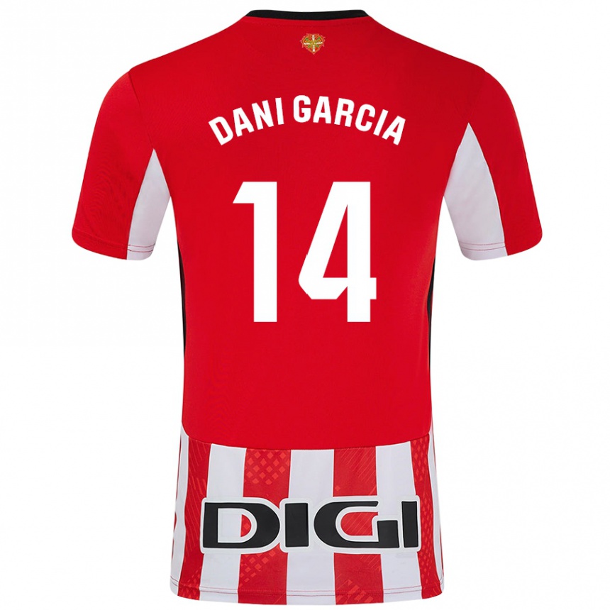 Kids Football Dani García #14 Red White Home Jersey 2024/25 T-Shirt Za