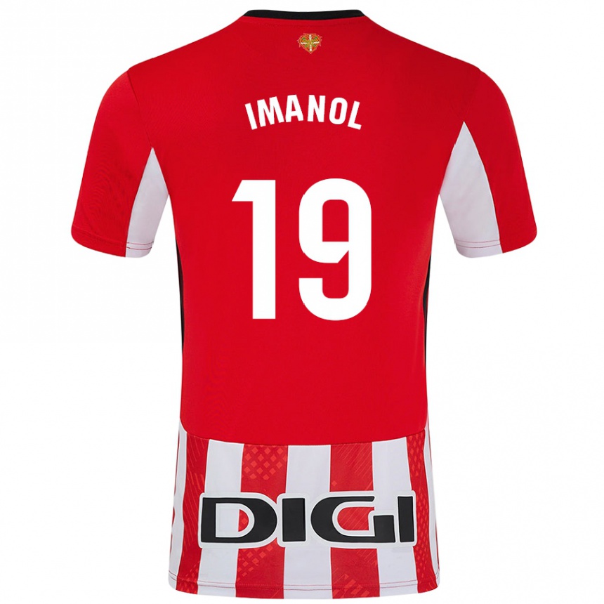 Kids Football Imanol García De Albéniz #19 Red White Home Jersey 2024/25 T-Shirt Za