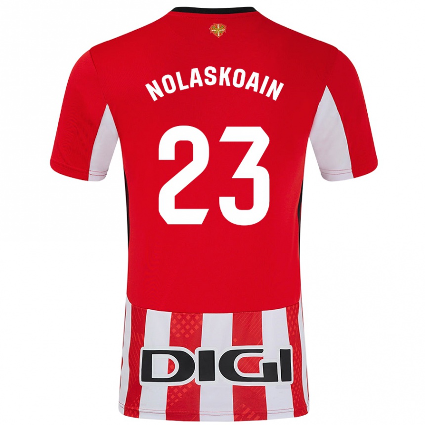 Kids Football Peru Nolaskoain #23 Red White Home Jersey 2024/25 T-Shirt Za