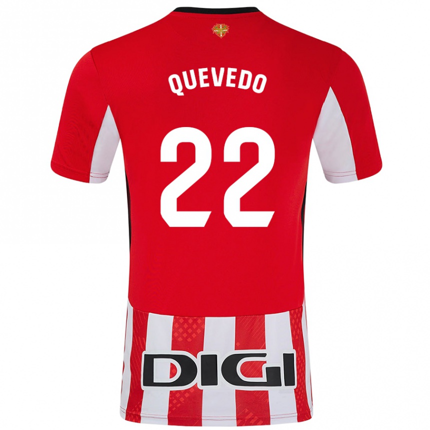 Kids Football Ugaitz Quevedo #22 Red White Home Jersey 2024/25 T-Shirt Za