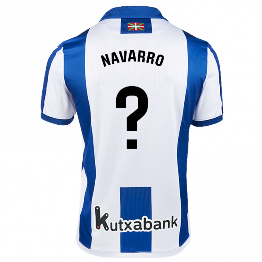 Kids Football Robert Navarro #0 White Blue Home Jersey 2024/25 T-Shirt Za