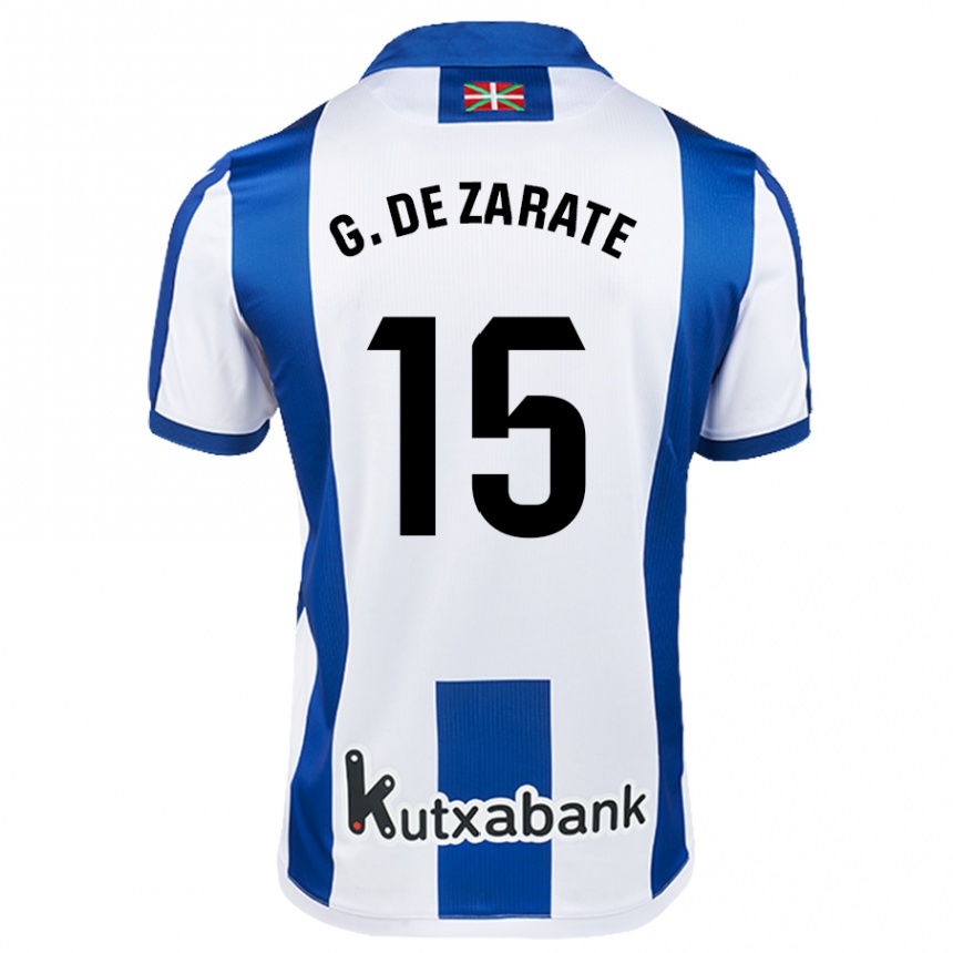 Kids Football Urko González De Zarate #15 White Blue Home Jersey 2024/25 T-Shirt Za