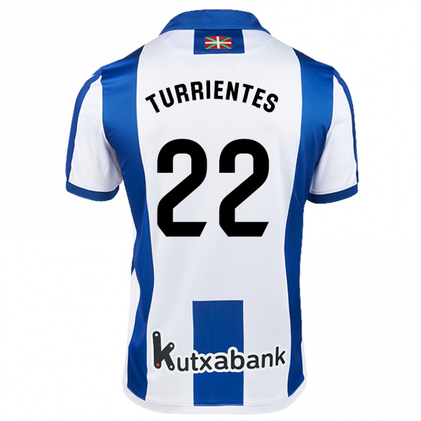 Kids Football Beñat Turrientes #22 White Blue Home Jersey 2024/25 T-Shirt Za