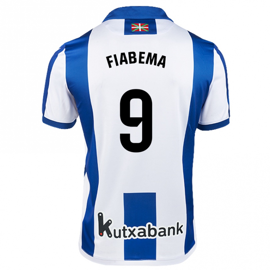 Kids Football Bryan Fiabema #9 White Blue Home Jersey 2024/25 T-Shirt Za