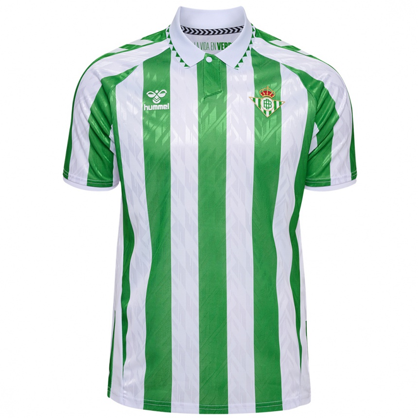 Kids Football Dani Romero #0 Green White Stripes Home Jersey 2024/25 T-Shirt Za