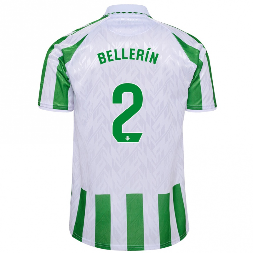 Kids Football Hector Bellerin #2 Green White Stripes Home Jersey 2024/25 T-Shirt Za