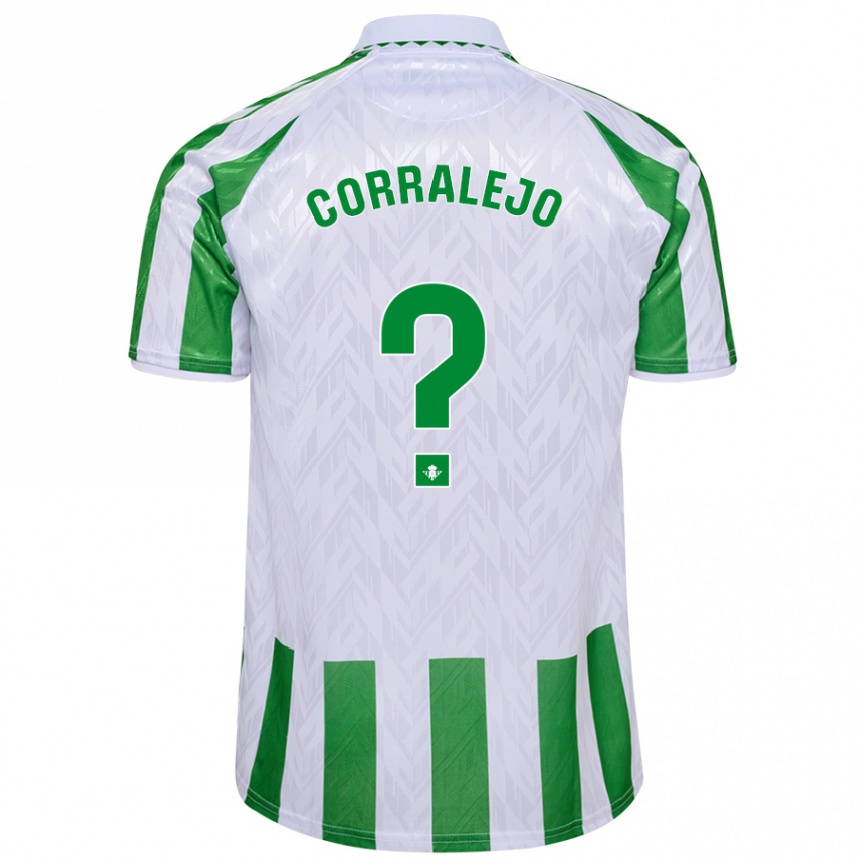 Kids Football Iván Corralejo #0 Green White Stripes Home Jersey 2024/25 T-Shirt Za