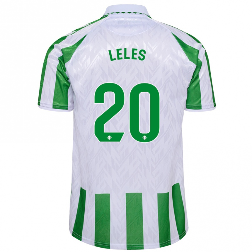 Kids Football María De Los Ángeles Carrión Egido #20 Green White Stripes Home Jersey 2024/25 T-Shirt Za