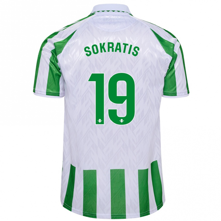 Kids Football Sokratis Papastathopoulos #19 Green White Stripes Home Jersey 2024/25 T-Shirt Za