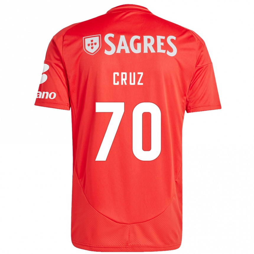 Kids Football Filipe Cruz #70 Red White Home Jersey 2024/25 T-Shirt Za