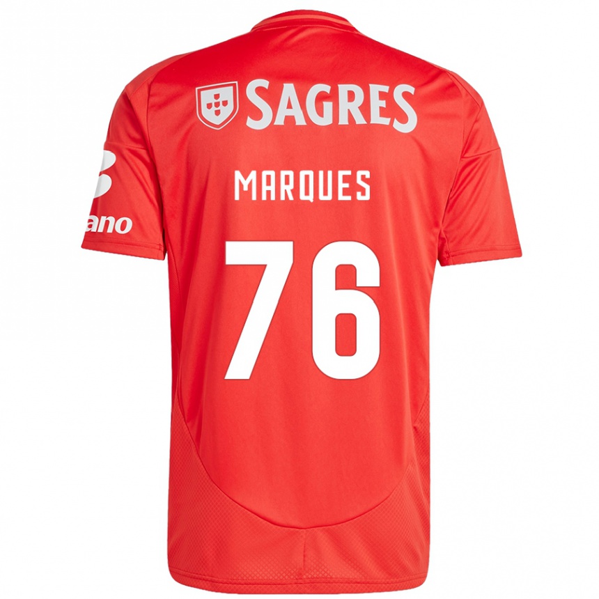 Kids Football Gustavo Marques #76 Red White Home Jersey 2024/25 T-Shirt Za