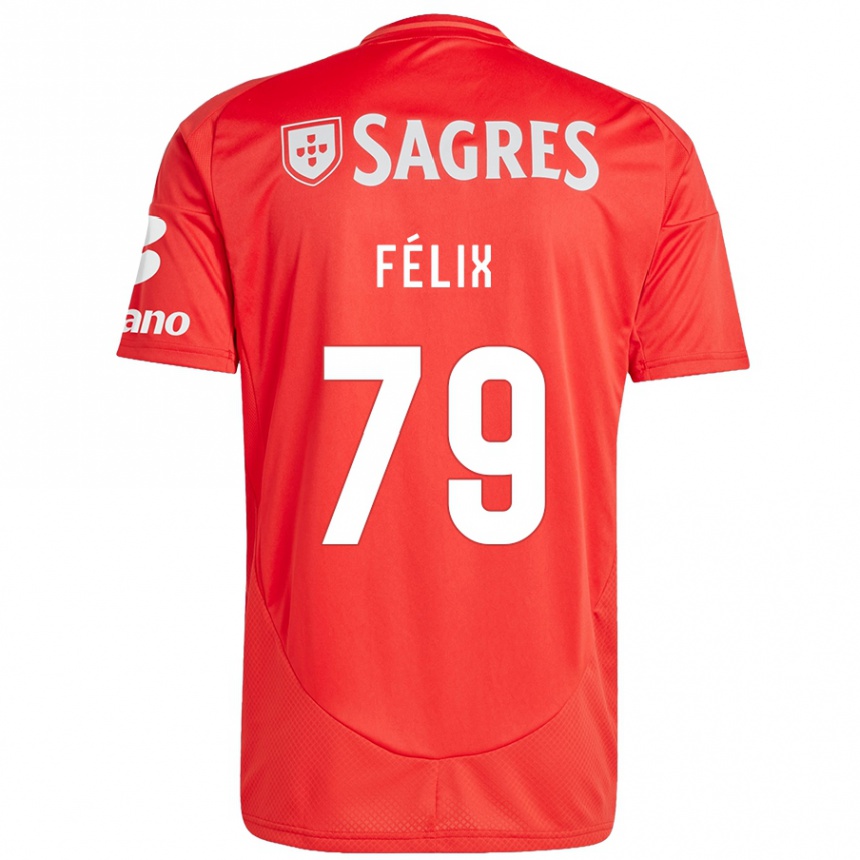 Kids Football Hugo Félix #79 Red White Home Jersey 2024/25 T-Shirt Za