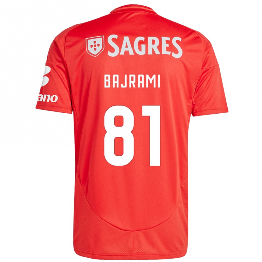 Kids Football Adrian Bajrami #81 Red White Home Jersey 2024/25 T-Shirt Za