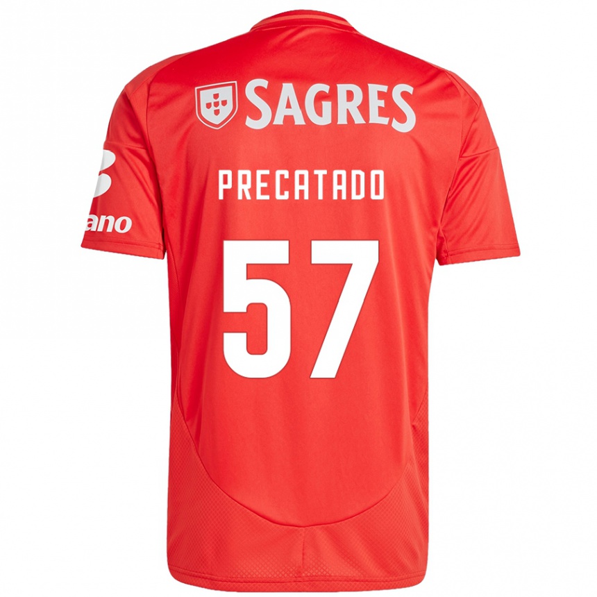 Kids Football Precatado #57 Red White Home Jersey 2024/25 T-Shirt Za