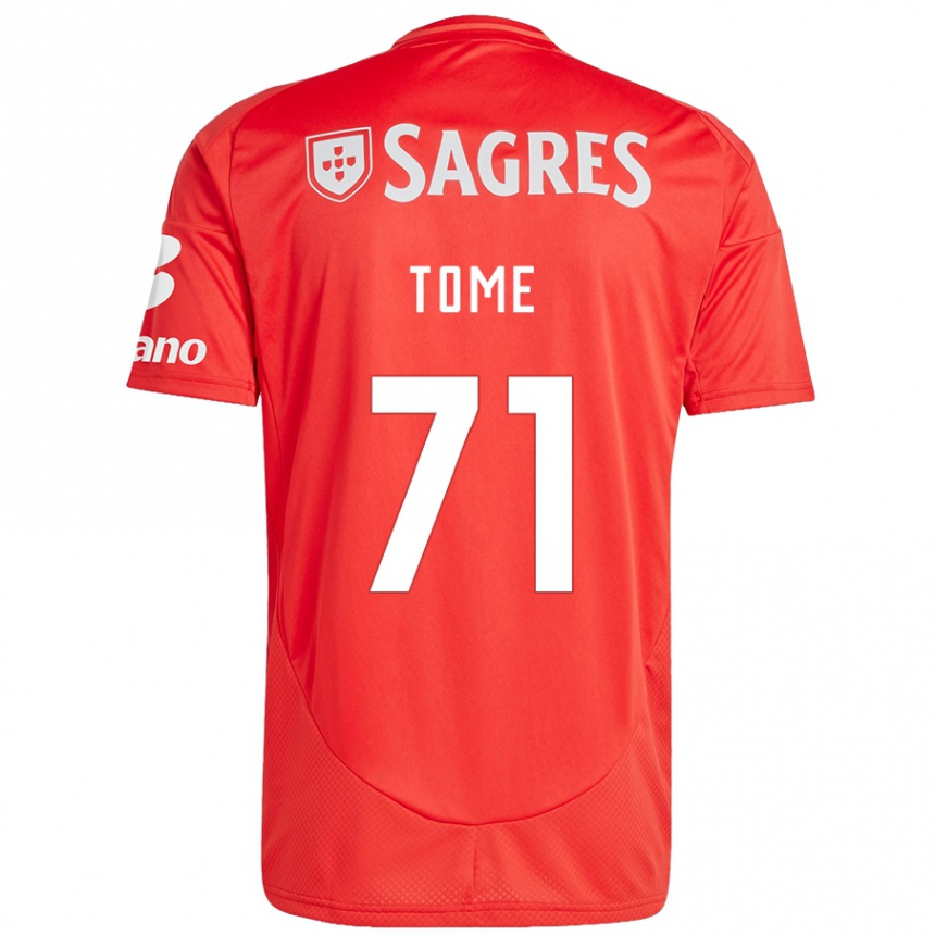 Kids Football João Tomé #71 Red White Home Jersey 2024/25 T-Shirt Za