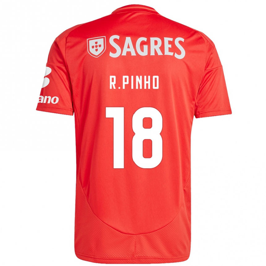 Kids Football Rodrigo Pinho #18 Red White Home Jersey 2024/25 T-Shirt Za