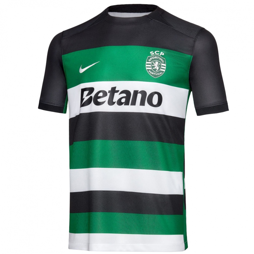 Kids Football Henrique Arreiol #81 Black White Green Home Jersey 2024/25 T-Shirt Za