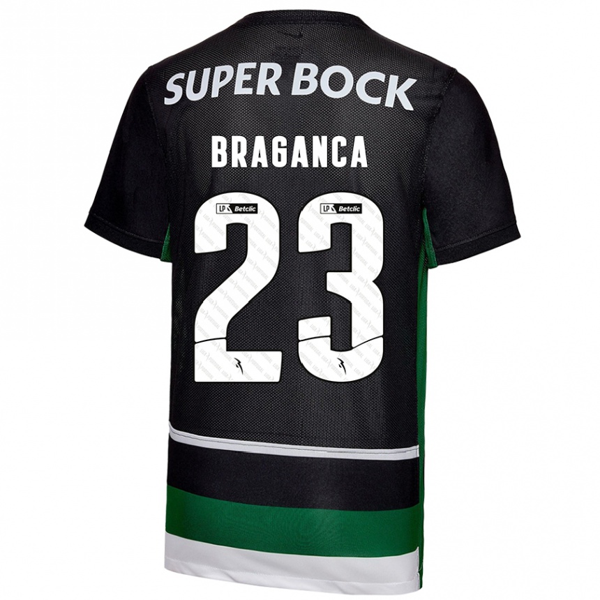 Kids Football Daniel Bragança #23 Black White Green Home Jersey 2024/25 T-Shirt Za