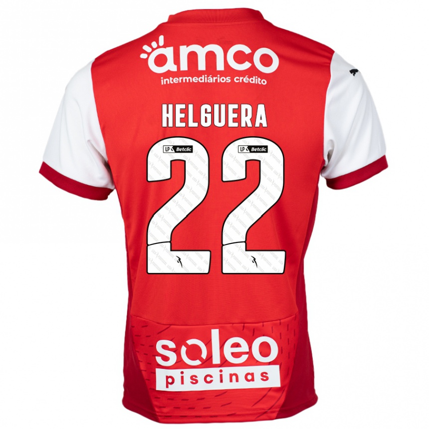 Kids Football Thiago Helguera #22 Red White Home Jersey 2024/25 T-Shirt Za