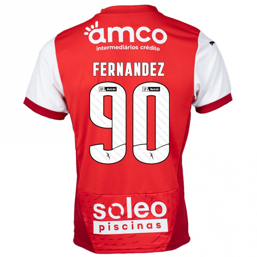 Kids Football Roberto Fernández #90 Red White Home Jersey 2024/25 T-Shirt Za