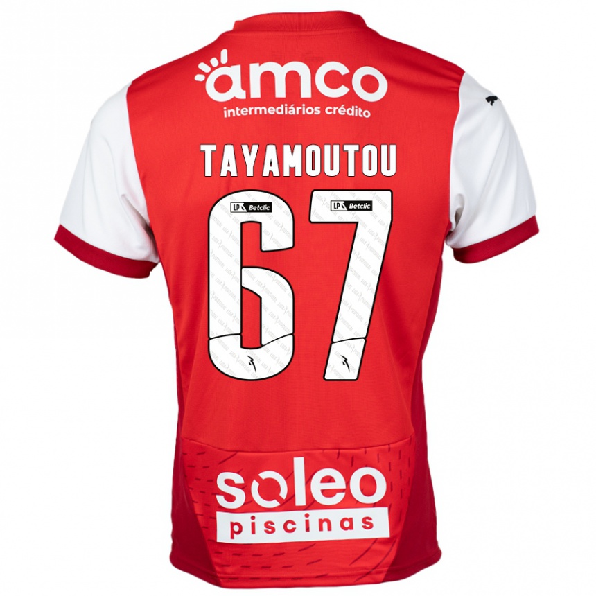 Kids Football Enzo Tayamoutou #67 Red White Home Jersey 2024/25 T-Shirt Za