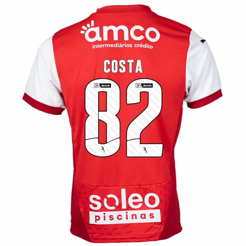 Kids Football Gui Costa #82 Red White Home Jersey 2024/25 T-Shirt Za