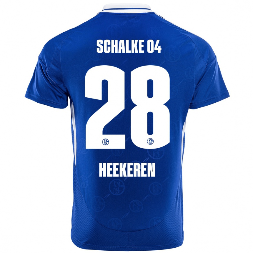 Kids Football Justin Heekeren #28 Royal Blue Home Jersey 2024/25 T-Shirt Za