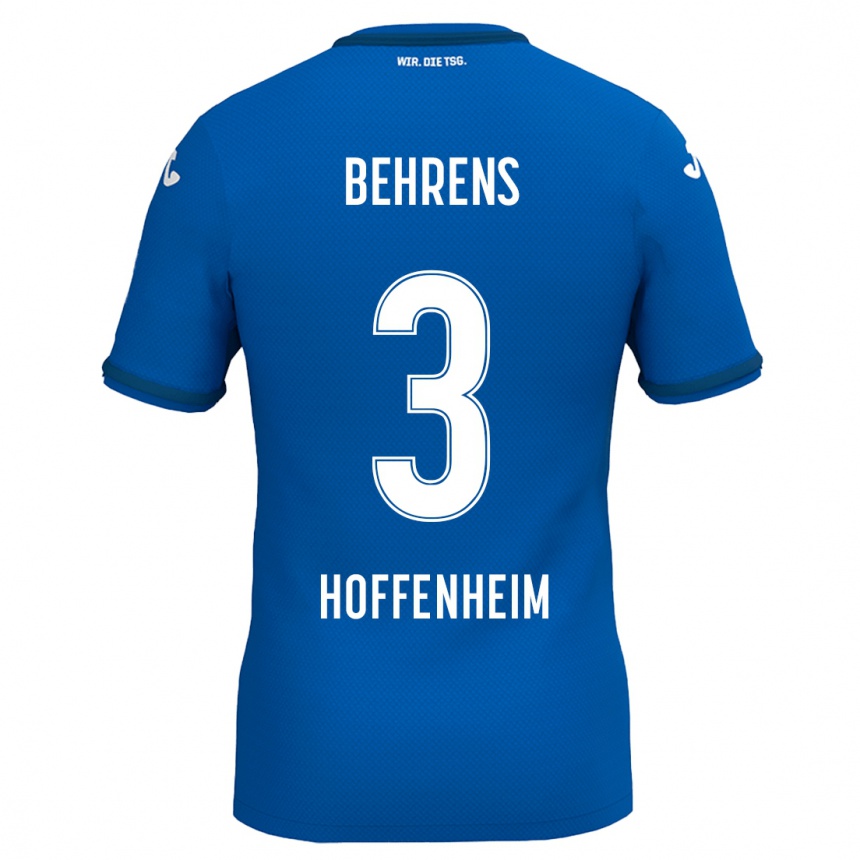 Kids Football Hennes Behrens #3 Royal Blue Home Jersey 2024/25 T-Shirt Za