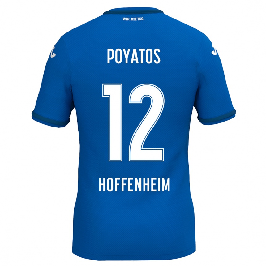 Kids Football Miguel Poyatos #12 Royal Blue Home Jersey 2024/25 T-Shirt Za