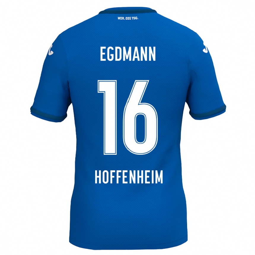 Kids Football Mika Egdmann #16 Royal Blue Home Jersey 2024/25 T-Shirt Za