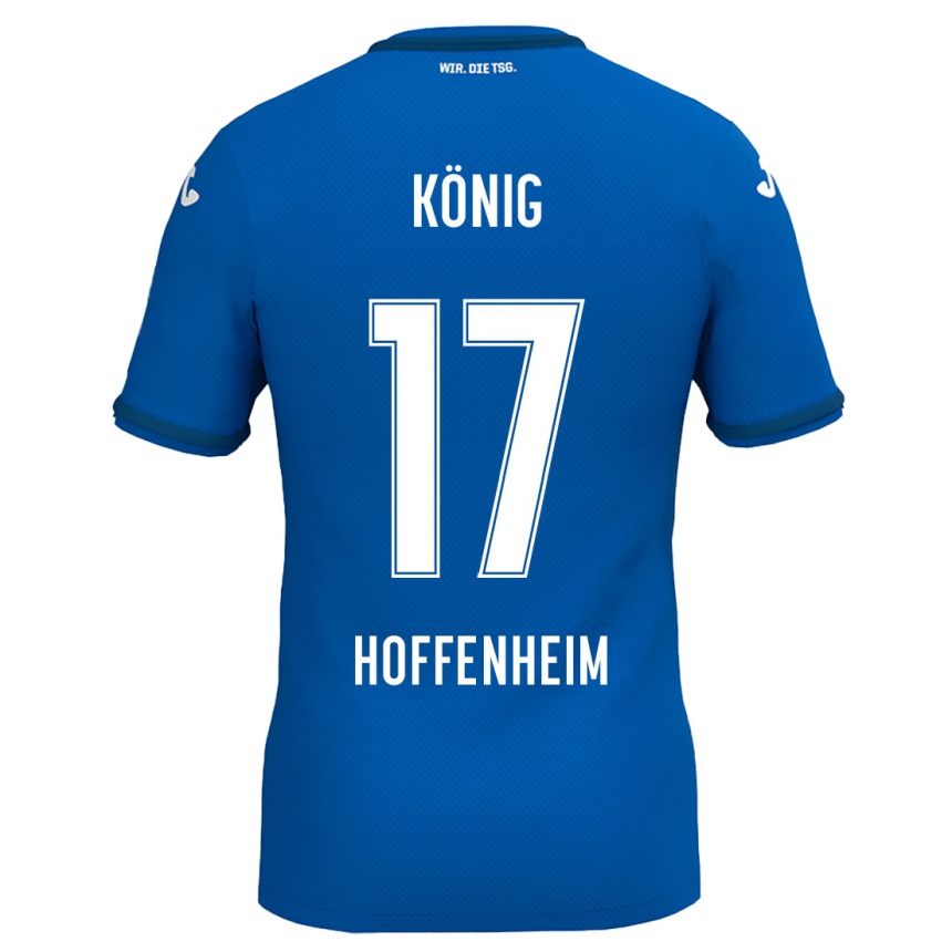 Kids Football Noah König #17 Royal Blue Home Jersey 2024/25 T-Shirt Za