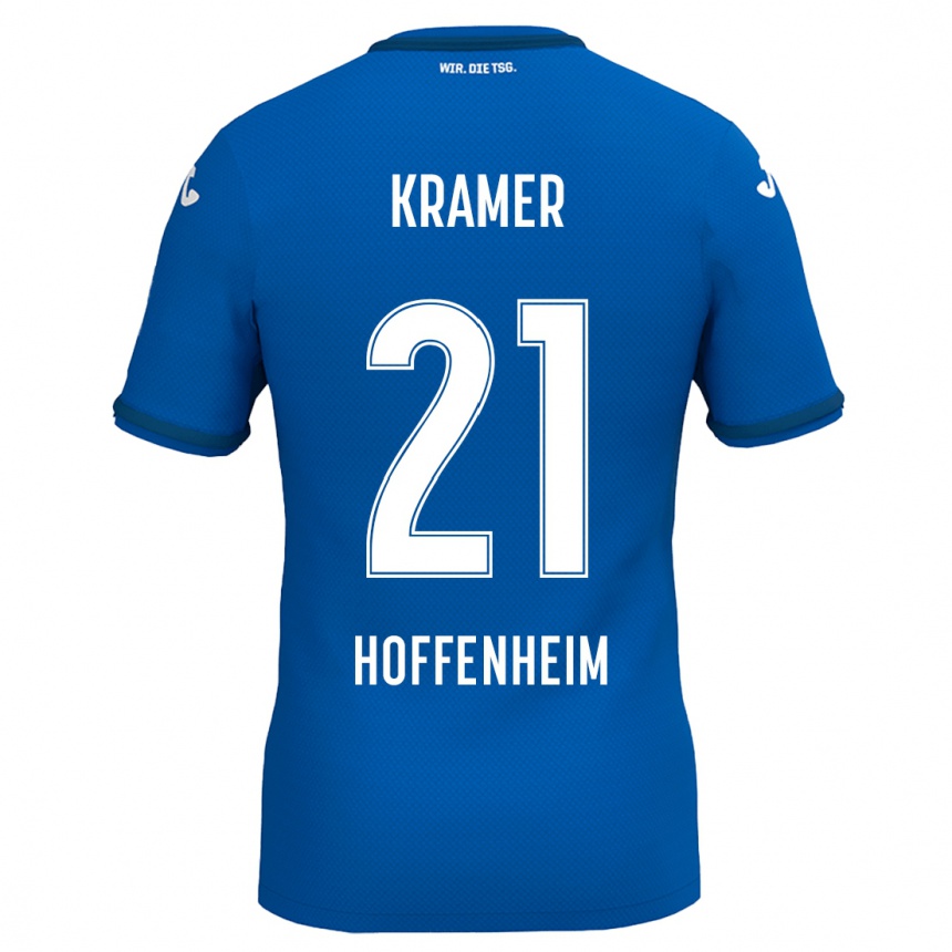 Kids Football Emil Kramer #21 Royal Blue Home Jersey 2024/25 T-Shirt Za