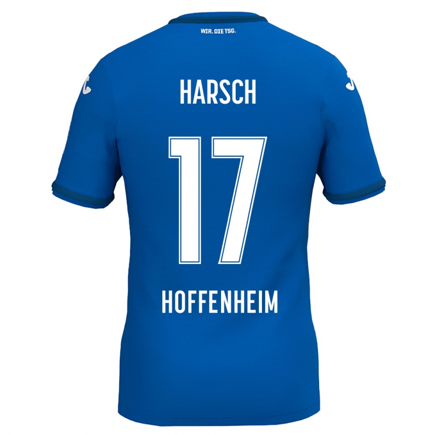 Kids Football Franziska Harsch #17 Royal Blue Home Jersey 2024/25 T-Shirt Za