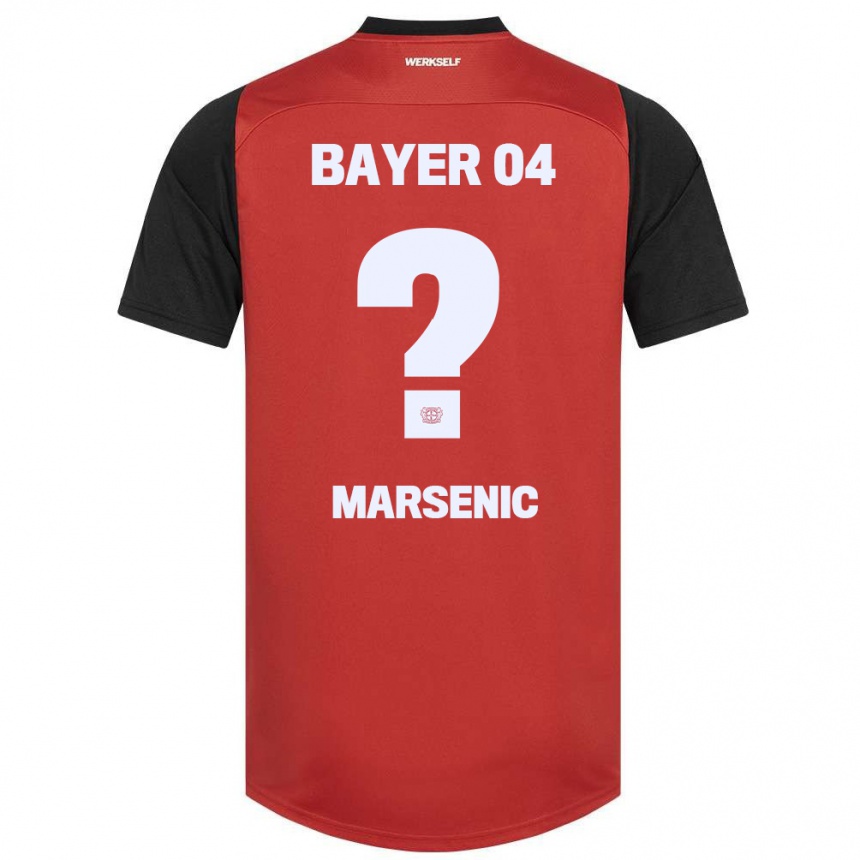 Kids Football Matija Marsenic #0 Red Black Home Jersey 2024/25 T-Shirt Za