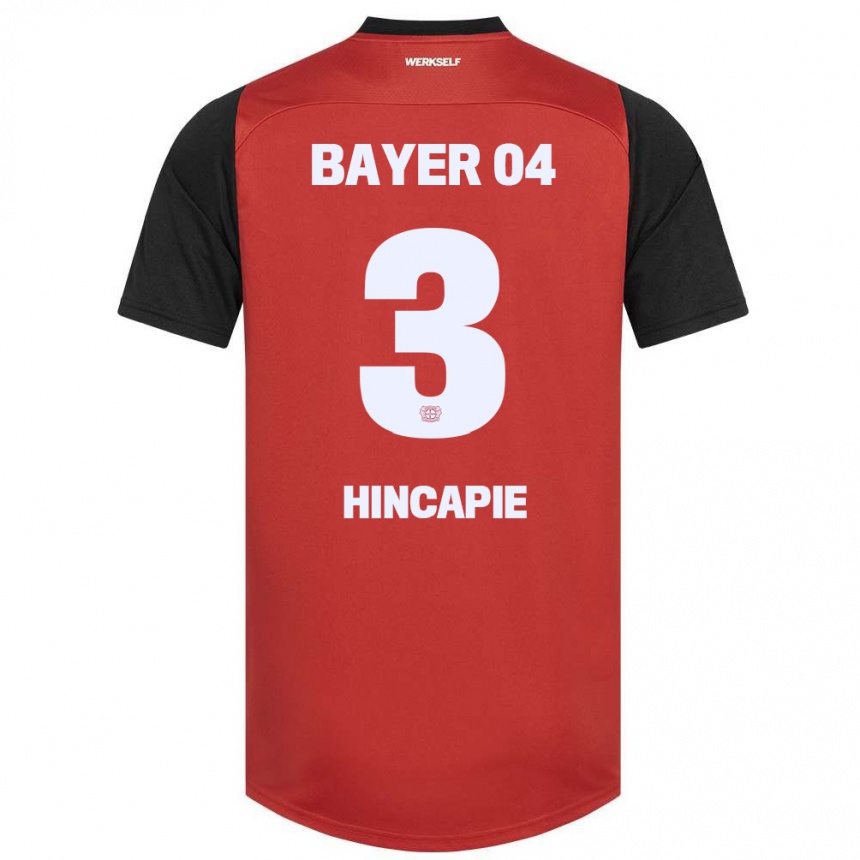 Kids Football Piero Hincapié #3 Red Black Home Jersey 2024/25 T-Shirt Za