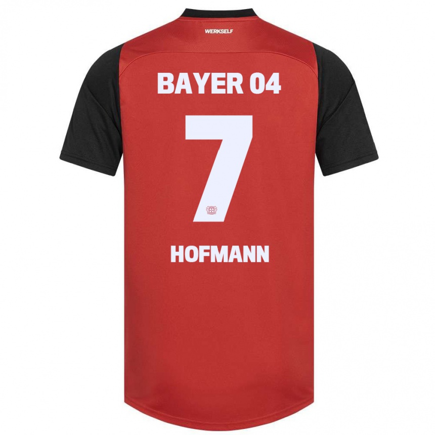 Kids Football Jonas Hofmann #7 Red Black Home Jersey 2024/25 T-Shirt Za