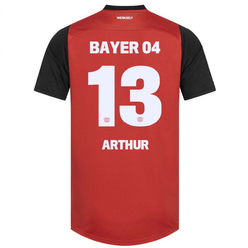 Kids Football Arthur #13 Red Black Home Jersey 2024/25 T-Shirt Za