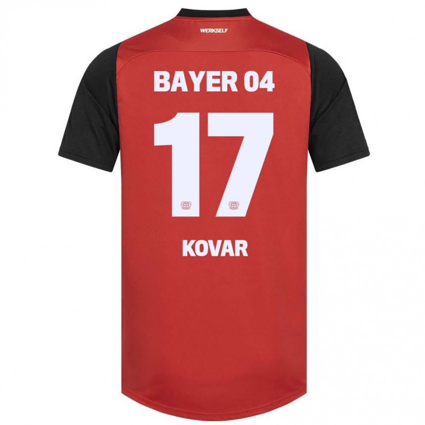 Kids Football Matej Kovar #17 Red Black Home Jersey 2024/25 T-Shirt Za