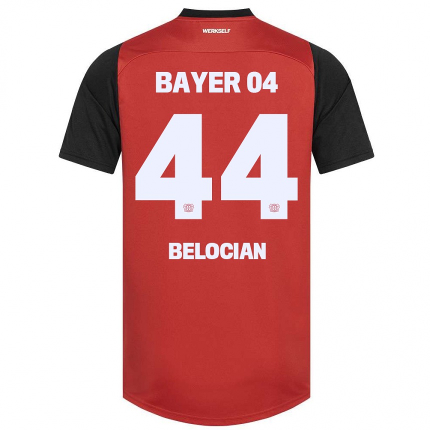 Kids Football Jeanuël Belocian #44 Red Black Home Jersey 2024/25 T-Shirt Za