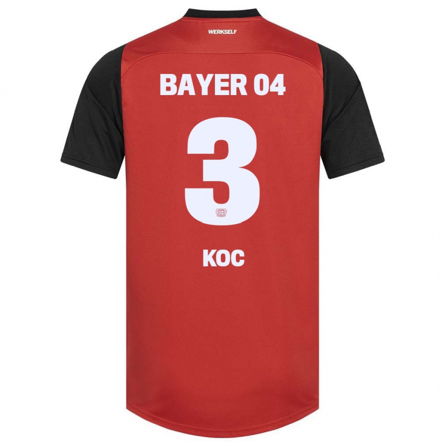 Kids Football Halil Koc #3 Red Black Home Jersey 2024/25 T-Shirt Za