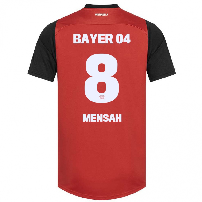 Kids Football Naba Mensah #8 Red Black Home Jersey 2024/25 T-Shirt Za