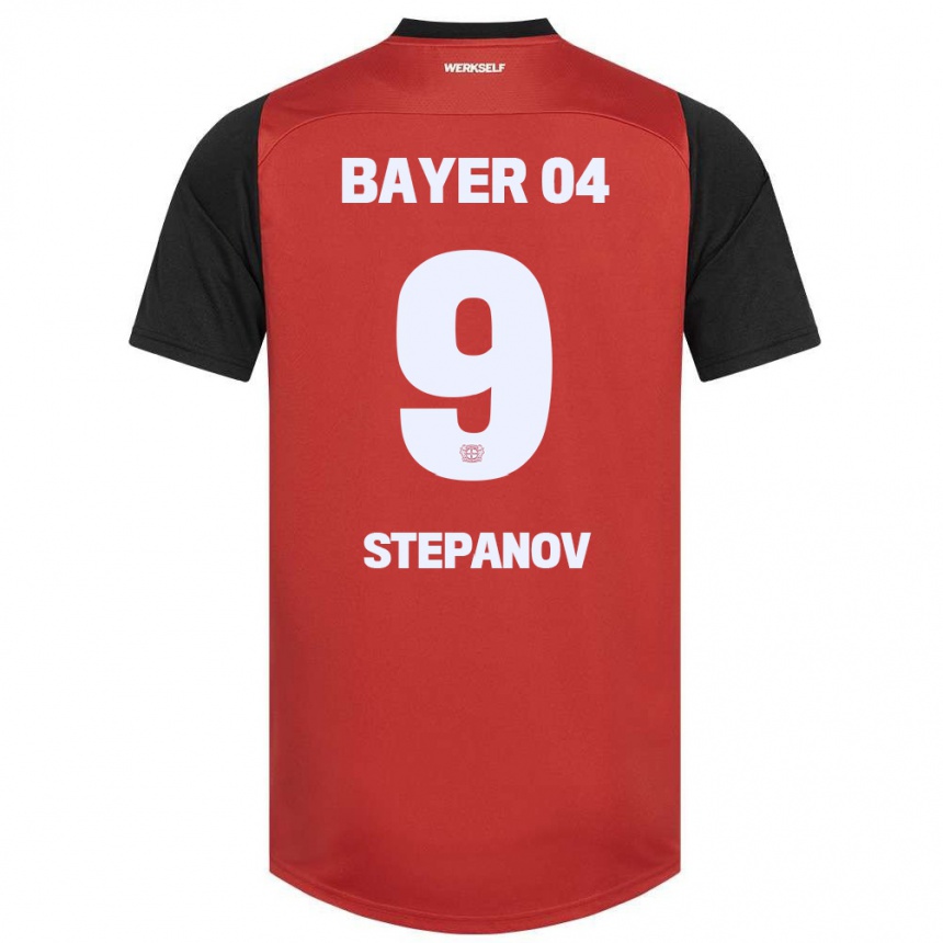 Kids Football Artem Stepanov #9 Red Black Home Jersey 2024/25 T-Shirt Za