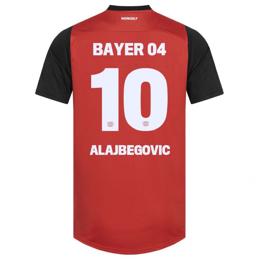 Kids Football Kerim Alajbegovic #10 Red Black Home Jersey 2024/25 T-Shirt Za