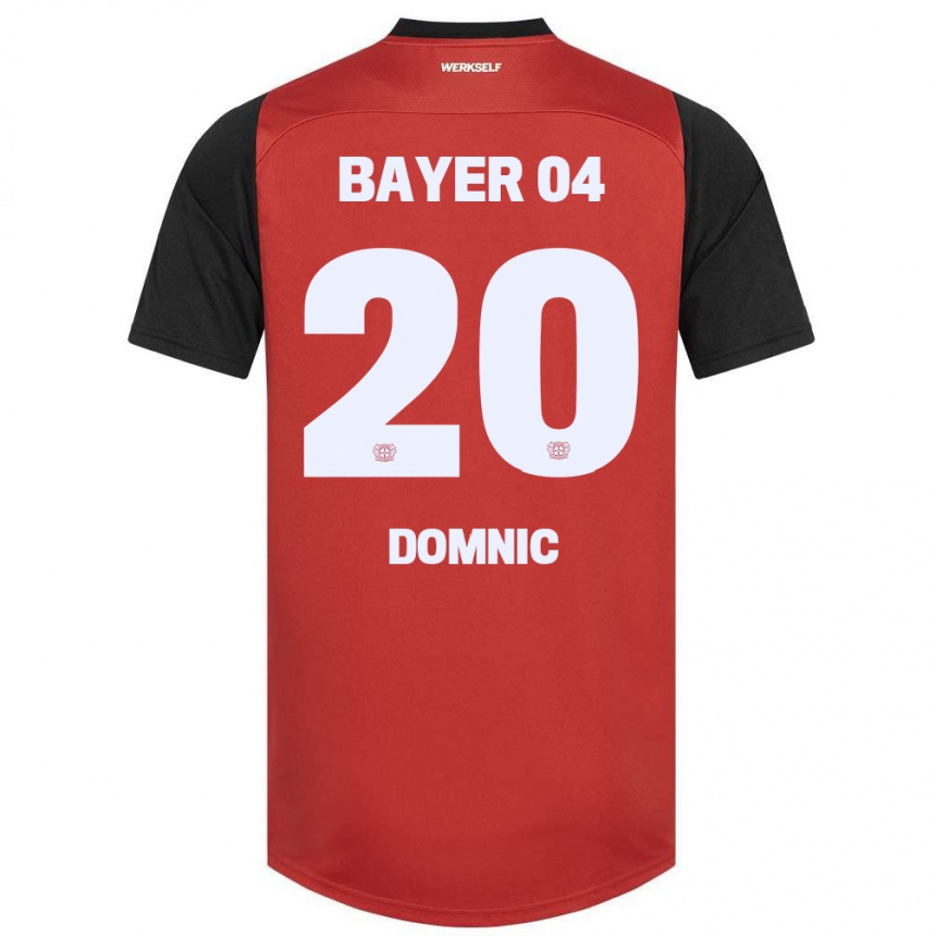 Kids Football Nebe-Sirak Domnic #20 Red Black Home Jersey 2024/25 T-Shirt Za