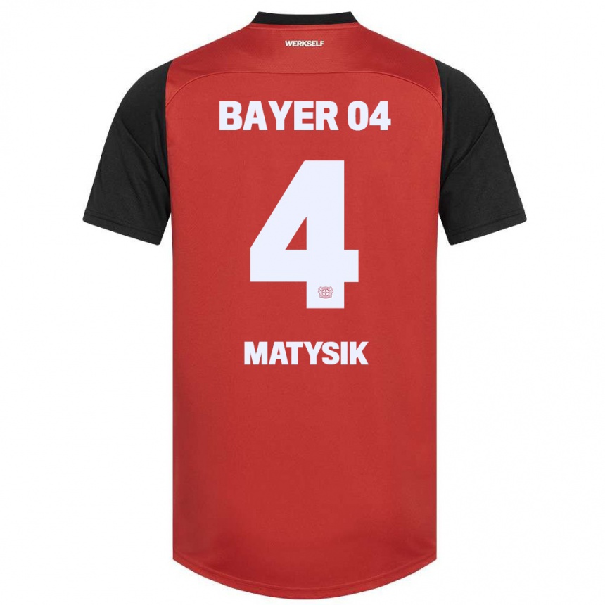 Kids Football Sylwia Matysik #4 Red Black Home Jersey 2024/25 T-Shirt Za