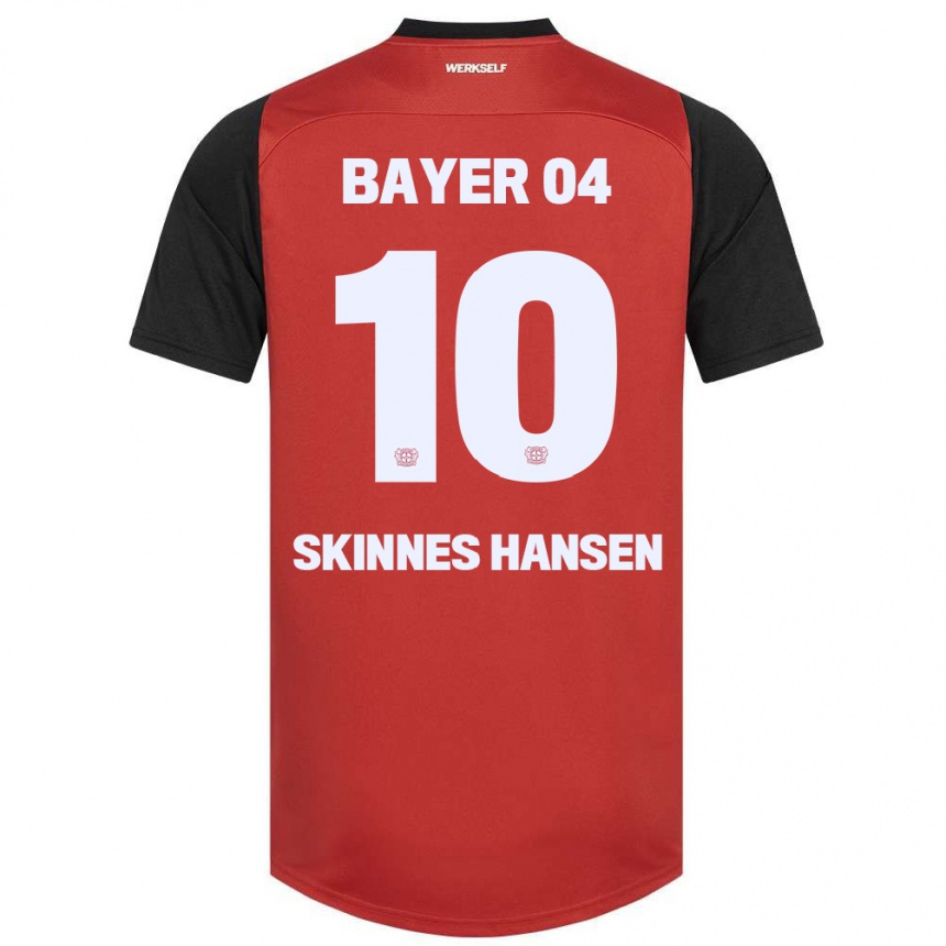 Kids Football Synne Skinnes Hansen #10 Red Black Home Jersey 2024/25 T-Shirt Za